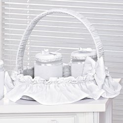 Cesta Decorada Imperial Branco Cesta Decorada Imperial Branco
