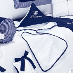 Toalha de Banho com Capuz Para Bebê Menino Príncipe Azul Toalha de Banho com Capuz Para Bebê Menino Príncipe Azul
