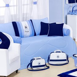 Kit Cama Babá Urso Rei Azul 8 Peças Kit Cama Babá Urso Rei Azul 8 Peças