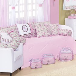 Kit Cama Babá Baby Rosa 8 Peças Kit Cama Babá Baby Rosa 8 Peças