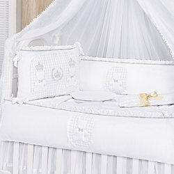 Kit Berço Imperial Branco 8 peças 100% algodão Kit Berço Imperial Branco 8 peças 100% algodão