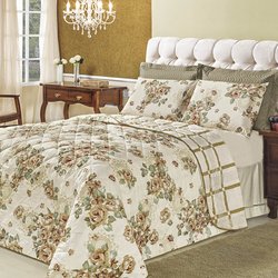 Cobre Leito Casal Queen Esmeralda Vintage 180 Fios Dupla Face Cobre Leito Casal Queen Esmeralda Vintage 180 Fios Dupla Face