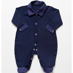Macacão de Bebê Menino Clássico Marinho Manga Longa Macacão de Bebê Menino Clássico Marinho Manga Longa