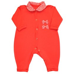 Macacão de Bebê Menina Lacinho Floral Vermelho Macacão de Bebê Menina Lacinho Floral Vermelho