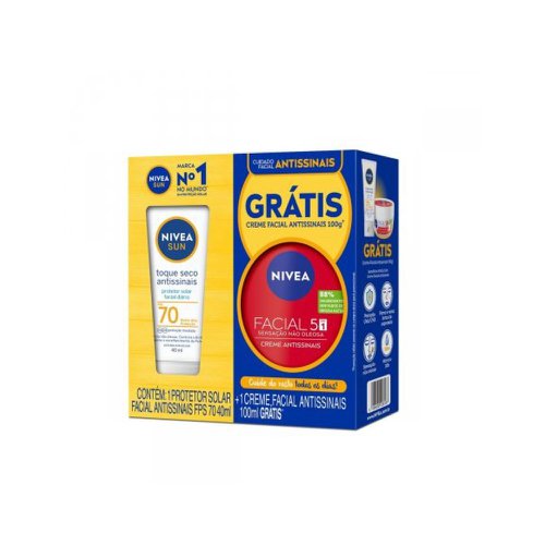 KIT PROT SOLAR NIVEA SUN FPS70 40ML+GTS CR FACIAL KIT PROT SOLAR NIVEA SUN FPS70 40ML+GTS CR FACIAL