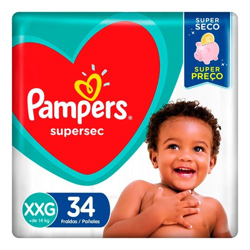FRALDA PAMPERS SUPERSEC HIPER XXG 34UN FRALDA PAMPERS SUPERSEC HIPER XXG 34UN
