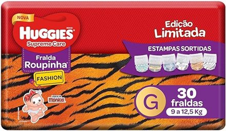 FRALDA HUGGIES SUPREME CARE FASH ROUPINHA G 30UN FRALDA HUGGIES SUPREME CARE FASH ROUPINHA G 30UN