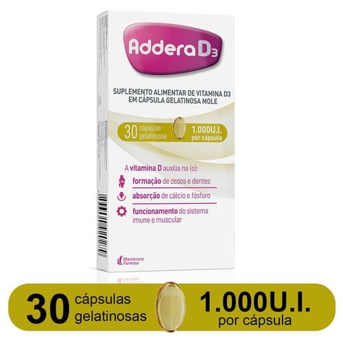 ADDERA D3 1000UI C/30 CAPS GEL ADDERA D3 1000UI C/30 CAPS GEL