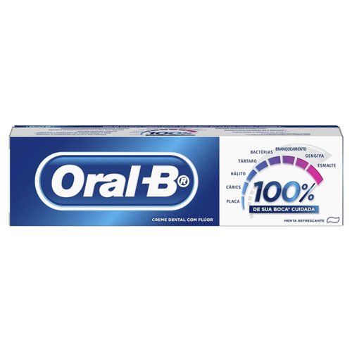 CREME DENTAL ORAL B 100% 70G MENTA REFRESCANTE CREME DENTAL ORAL B 100% 70G MENTA REFRESCANTE