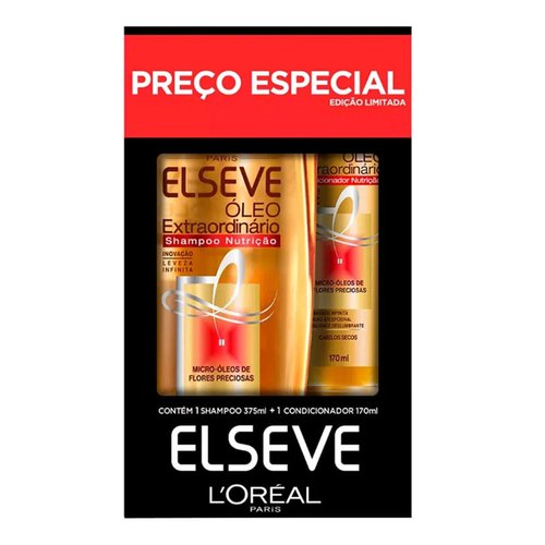 KIT SHAMPOO + CONDICIONADOR ELSEVE 375+170ML OLEO EXTRAORD KIT SHAMPOO + CONDICIONADOR ELSEVE 375+170ML OLEO EXTRAORD