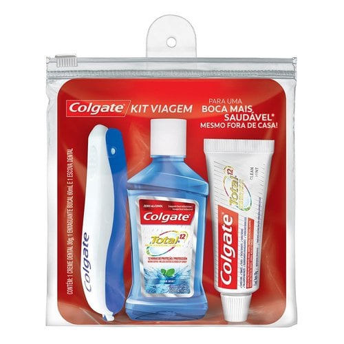 KIT VIAGEM COLGATE ESCOVA +CREME DENTAL +ENXAGUANTE KIT VIAGEM COLGATE ESCOVA +CREME DENTAL +ENXAGUANTE