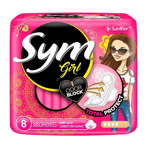 ABSORVENTE SYM GIRL C/ABAS 8UN ABSORVENTE SYM GIRL C/ABAS 8UN