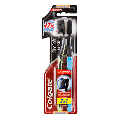 ESCOVA DENTAL COLGATE SLIM SOFT 2UN BLACK MACIA ESCOVA DENTAL COLGATE SLIM SOFT 2UN BLACK MACIA