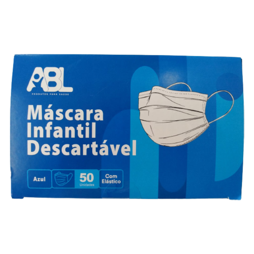 MASCARA DESCARTAVEL ABL INFANTIL TRIPLA C/ELAST AZUL 50UN MASCARA DESCARTAVEL ABL INFANTIL TRIPLA C/ELAST AZUL 50UN