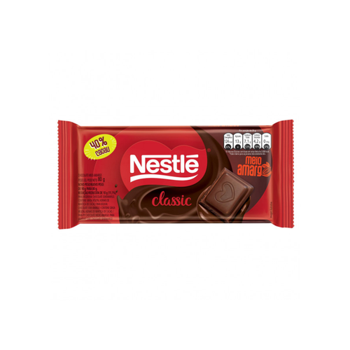 CHOCOLATE NESTLE CLASSIC 80G MEIO AMARGO CHOCOLATE NESTLE CLASSIC 80G MEIO AMARGO