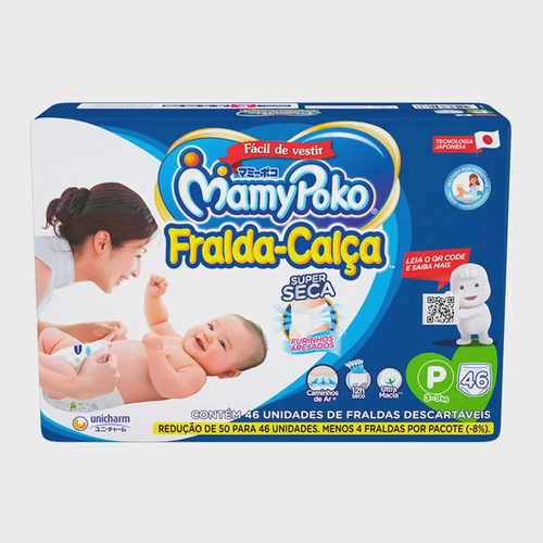 FRALDA MAMYPOKO MEGA CALCA AZUL P 46UN FRALDA MAMYPOKO MEGA CALCA AZUL P 46UN