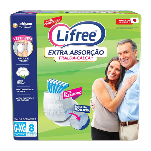 FRALDA LIFREE EXTRA ABSORÇÃO FRALDA-CALCA G/XG 8UN FRALDA LIFREE EXTRA ABSORÇÃO FRALDA-CALCA G/XG 8UN