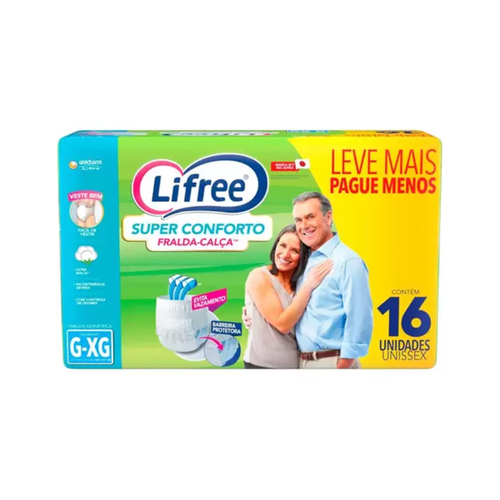 FRALDA LIFREE SUPER CONFORTO CALCA G/XG 16UN FRALDA LIFREE SUPER CONFORTO CALCA G/XG 16UN