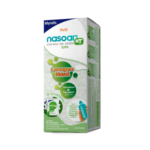 NASOAR XT 0,9% REFIL 15 ENVELOPES C/6,240G NASOAR XT 0,9% REFIL 15 ENVELOPES C/6,240G