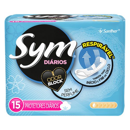 ABSORVENTE SYM PROT DIARIO S/PERF C/15UN ABSORVENTE SYM PROT DIARIO S/PERF C/15UN