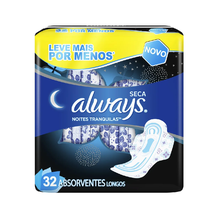 Absorvente Always Absorção Seca Noturno G, Com Abas, Lv 32 Pg 28 Absorvente Always Absorção Seca Noturno G, Com Abas, Lv 32 Pg 28