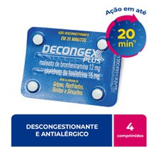 Decongex Plus 12Mg + 15Mg, Blister Com 4 Comprimidos Revestidos De Liberacao Prolongada Decongex Plus 12Mg + 15Mg, Blister Com 4 Comprimidos Revestidos De Liberacao Prolongada