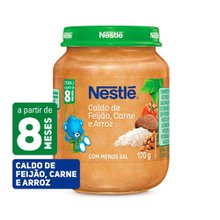 Papinha Nestlé Baby 8+ meses, caldo de feijão com carne e arroz, 1 unidade com 170g Papinha Nestlé Baby 8+ meses, caldo de feijão com carne e arroz, 1 unidade com 170g