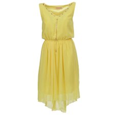Vestido Decotado com amarração Ref. QQ011#YE Vestido Decotado com amarração Ref. QQ011#YE