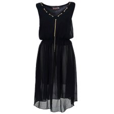 Vestido Bordado de Pedraria com Amarração Ref. QQ009#BK Vestido Bordado de Pedraria com Amarração Ref. QQ009#BK