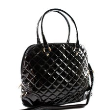 Bolsa de Verniz com Detalhes Matelassê Bolsa de Verniz com Detalhes Matelassê