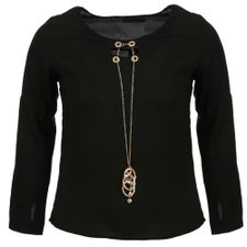 Blusa Strass e Botões Ref. C8021BK Blusa Strass e Botões Ref. C8021BK