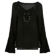 Blusa Manga Longa Rendada Ref. A8019BK Blusa Manga Longa Rendada Ref. A8019BK
