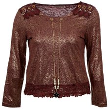 Blusa Glitter Rendada Ref. DD8809PU Blusa Glitter Rendada Ref. DD8809PU