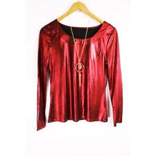Blusa Metalizada Ref. QYR-3026GP Blusa Metalizada Ref. QYR-3026GP