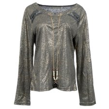 Blusa Glitter com Renda Ref. DD8808BL Blusa Glitter com Renda Ref. DD8808BL