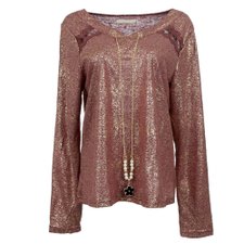 Blusa Glitter com Renda Ref. DD8808PU Blusa Glitter com Renda Ref. DD8808PU