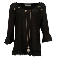 Blusa Manga Flare 3/4 Ref. DD8803BK Blusa Manga Flare 3/4 Ref. DD8803BK