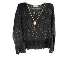 Blusa Manga Longa Flare Com Pingente Blusa Manga Longa Flare Com Pingente