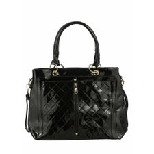 Bolsa de Verniz Matelassê e Zíper Central Bolsa de Verniz Matelassê e Zíper Central