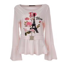 Blusa Elástica Manga Longa Flare C/ Renda Blusa Elástica Manga Longa Flare C/ Renda