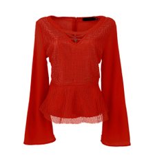 Blusa Manga Longa Flare Furadinha Blusa Manga Longa Flare Furadinha