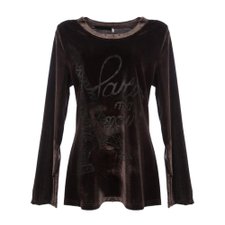 Blusa Manga Longa de Veludo Molhado Estampada Blusa Manga Longa de Veludo Molhado Estampada