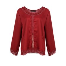 Blusa Manga Longa Rendada C/ Esferas Decorativas Blusa Manga Longa Rendada C/ Esferas Decorativas