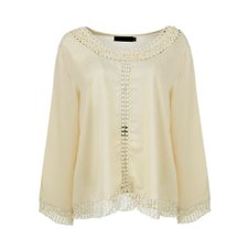 Blusa Manga Longa Rendada C/ Esferas Decorativas Blusa Manga Longa Rendada C/ Esferas Decorativas