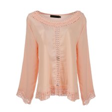Blusa Manga Longa Rendada C/ Esferas Decorativas Blusa Manga Longa Rendada C/ Esferas Decorativas