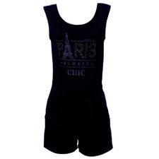 Macaquinho Paris Estampado C/ Strass Macaquinho Paris Estampado C/ Strass