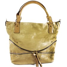 Bolsa Grande Ombro Com Zíperes Decorativos Bolsa Grande Ombro Com Zíperes Decorativos