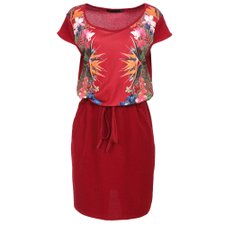 Vestido Estampa Floral com Cordão de Amarração Vestido Estampa Floral com Cordão de Amarração