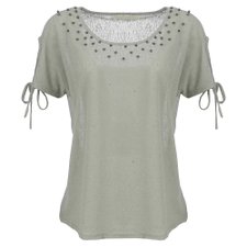 Blusa Com Tachas Detalhe Manga Blusa Com Tachas Detalhe Manga