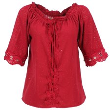 Blusa Glitter Meia Manga com Renda Blusa Glitter Meia Manga com Renda